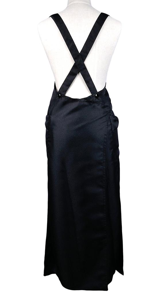 Ribbon Apron Long Black TO311