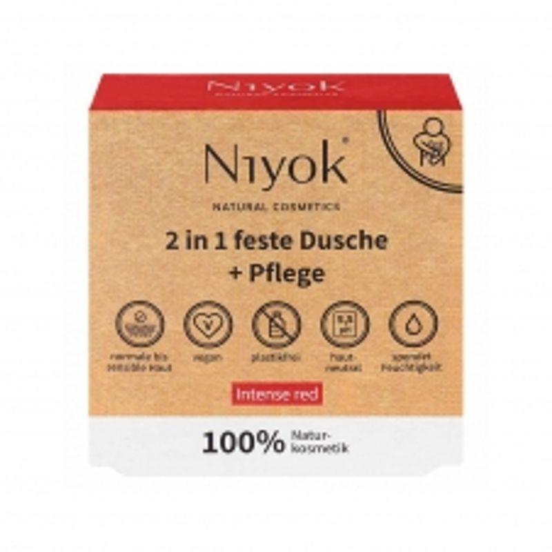 Nyok 2-в-1 Твердый гель для душа Насыщенный красный 80г