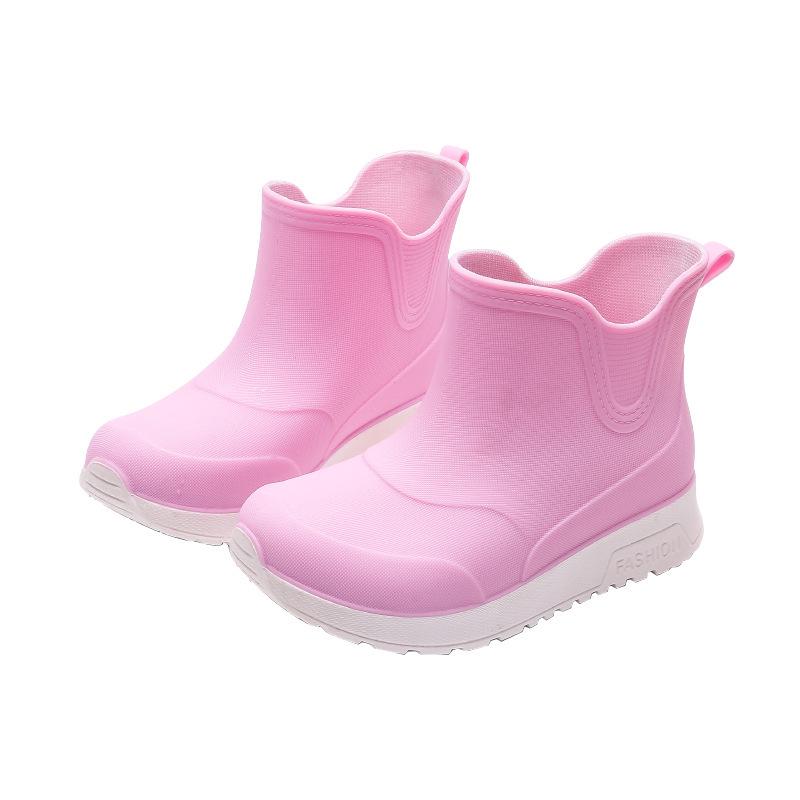 Kids' Non-Slip Ankle Rain Boots - Warm, Waterproof Rubber Shoes for Boys, Girls & Parent-Child, Medium & Large Sizes