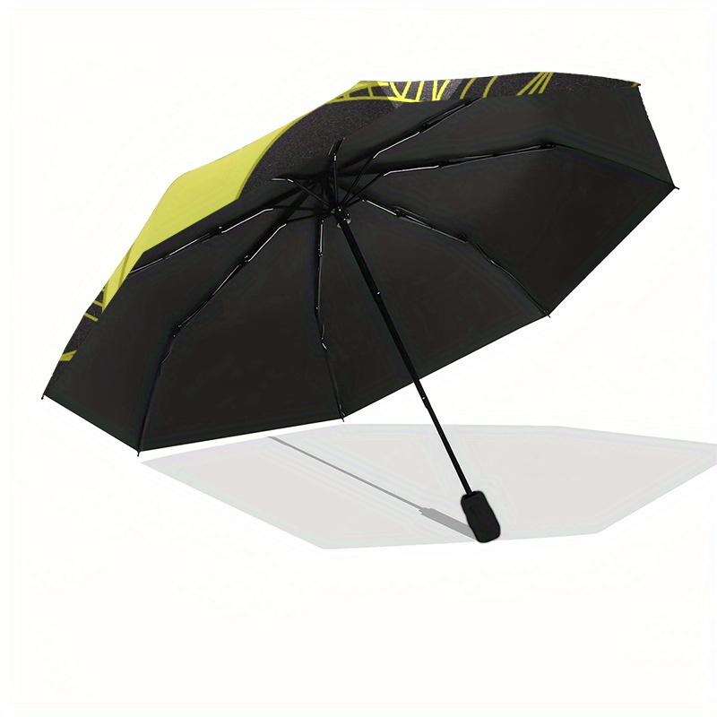 Golden Sun & Moon Face Umbrella, Portable 3-Fold Umbrella for Men & Women,Christmas Gift ES176