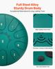 Steel Tongue Drum, 25.4cm 11 Notes Rain Drum for Outside Garden, C Major Musical Drums with Music Book & Mallets, Percussion Instrument for Meditation