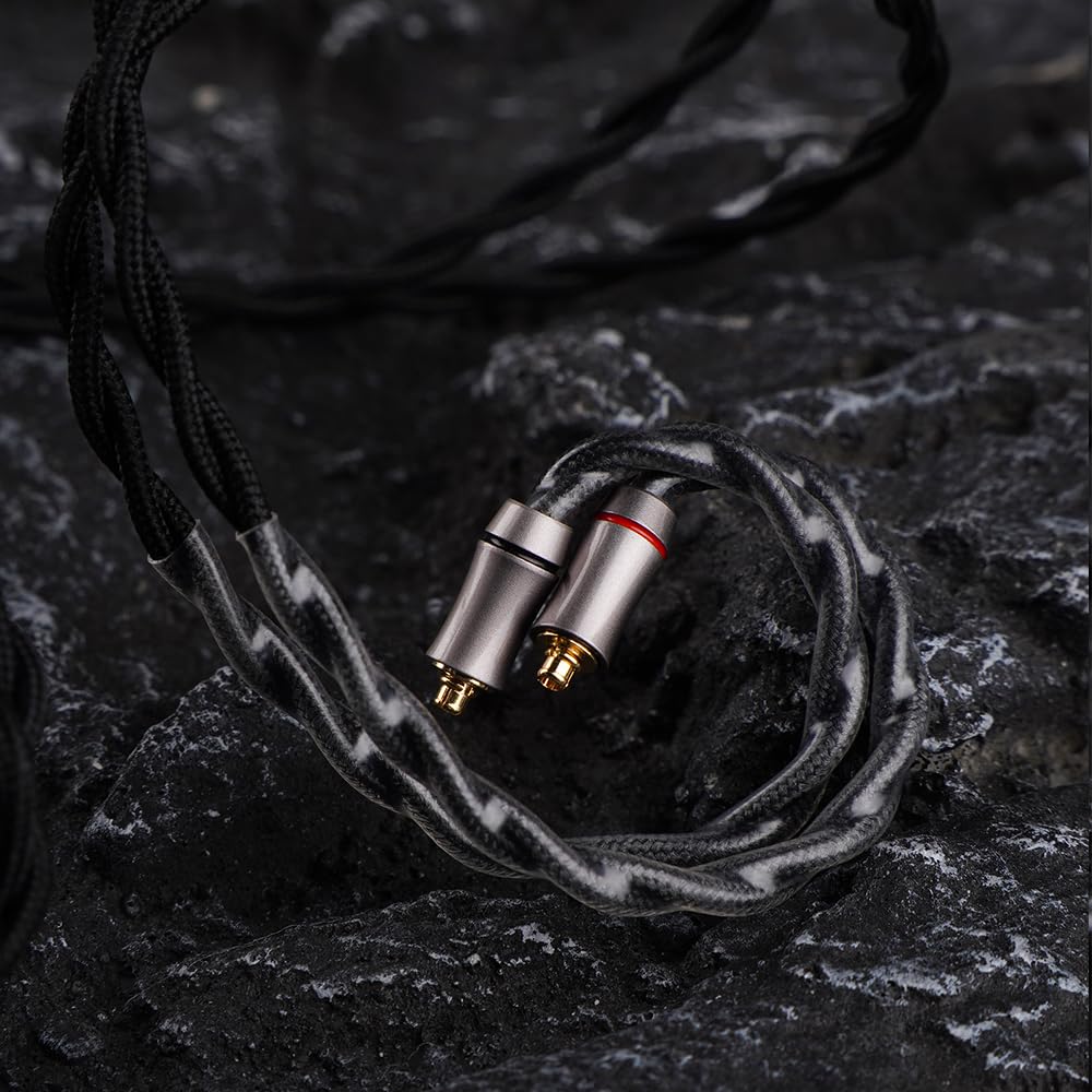 NICEHCK 60saga Hörlurar Ultrahög Renhet Pressad Enkristall Koppar OCC 2-pins Koppar OFC-kontakt Flätad med Svart PP-tråd Ersättningsmetall