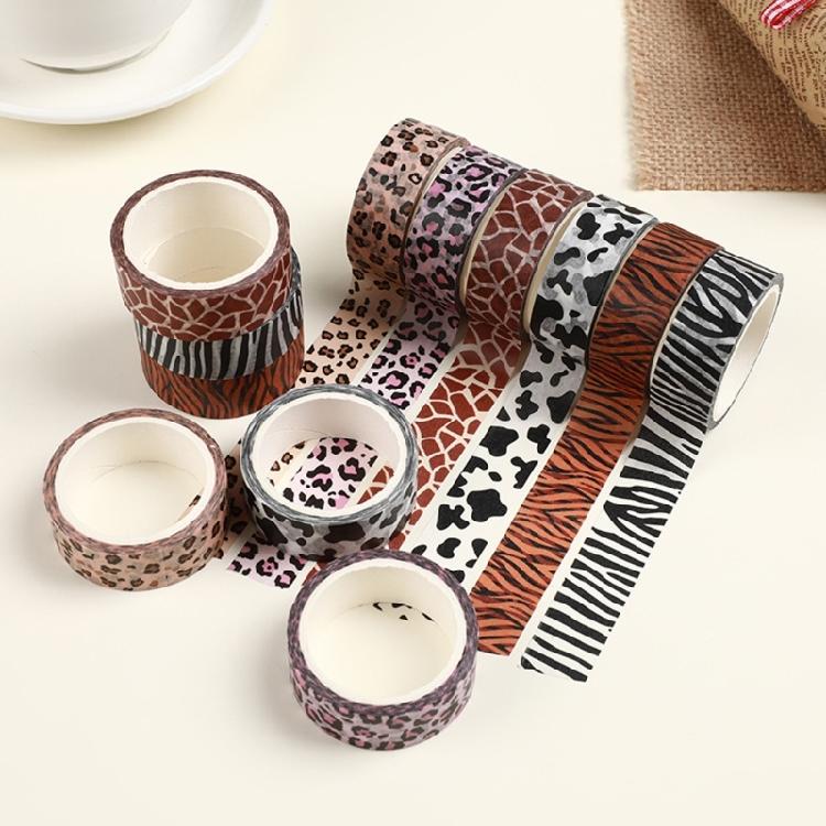 6 Rolek Taśmy Dekoracyjnej Taśmy Papierowej Taśmy Washi Taśmy do Dziennika Taśmy dla Artystów Wzór Zwierzęcy Taśma Rękodzielnicza Taśma Maskująca