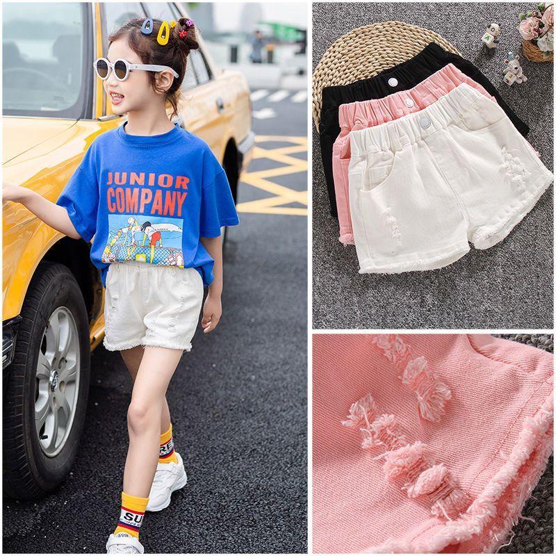 Sommer Jeans Denim Shorts für Mädchen Kinder Lockere und Stilvolle Dünne Shorts und Trendige Hosen für Oberbekleidung
