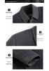 Men's Cashmere Winter Coat with Detachable Down Liner - Thick Wool Double-Faced Cloth for Business Casual.