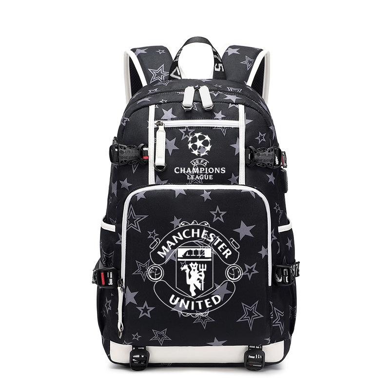 College Style Campus Leisure School Bag Printed Football Burden Reduction Ridge Protection Large Capacity Student Light Backpack
