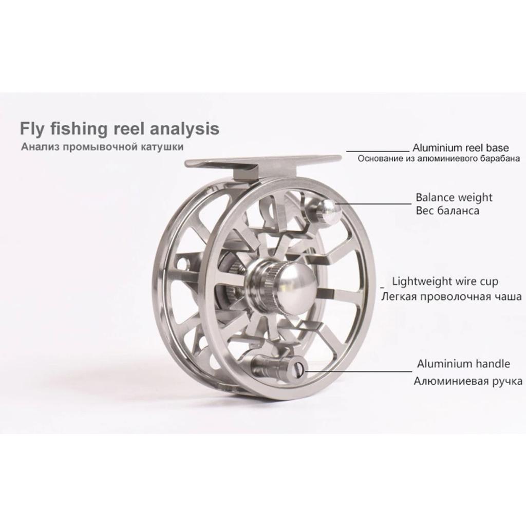 Aluminium Fly Fishing Reel 40# 50# 60# Left/Right Hand Interchangeable CNC Machine Fly Ice Fishing Wheel for Winter Fisherman 260319