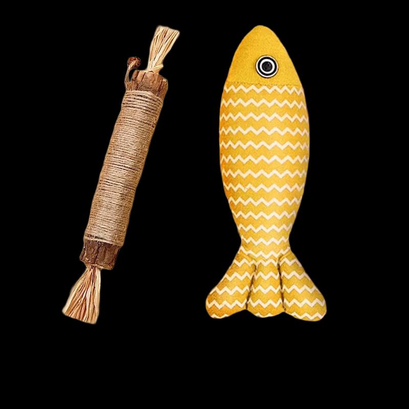 Cat Interactive Dental Chew & Teaser Toy Set