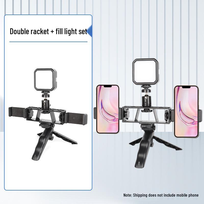 4S Auto Show & Outdoor Photography Tripod: Dual Phone Stand for Live Streaming and Desktop Shooting