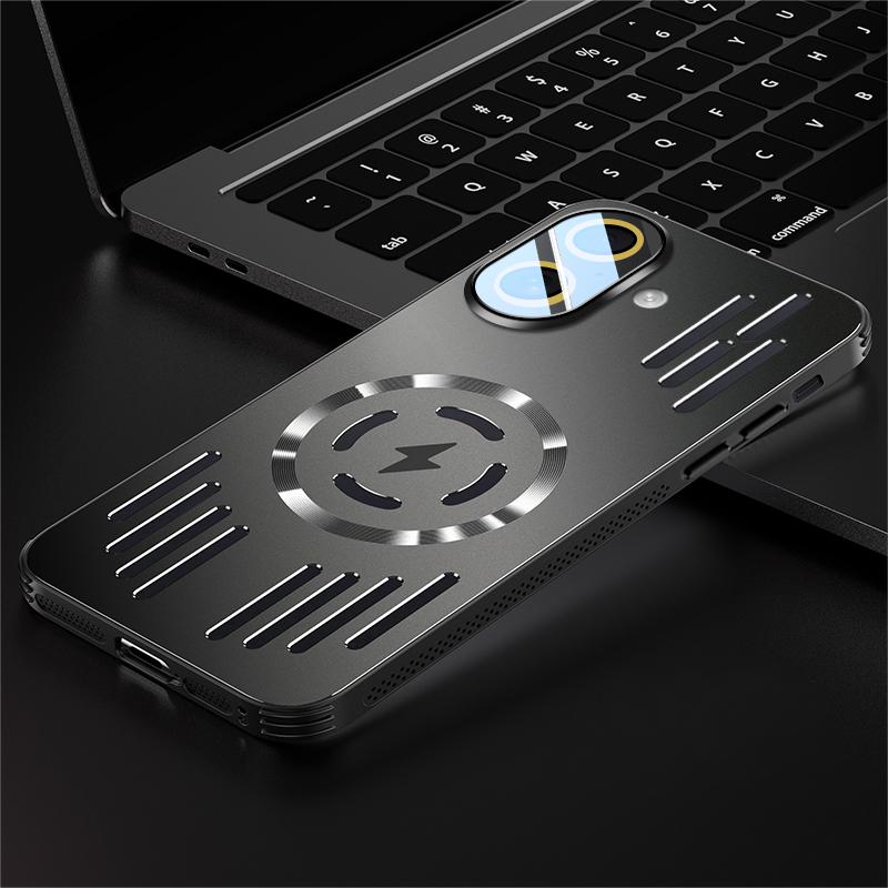 

Жесткий Металлический Чехол для Рассеивания Тепла с Магнитной Беспроводной Зарядкой Для iPhone 16 15 Pro Max Plus 16E 16Pro Крутой Защитный Чехол-Накладка For iPhone 16