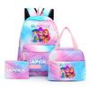 3-teiliges/Set Cartoon K-Pop bedruckter Rucksack mit Federmäppchen und Lunchtasche für Teenager Mädchen Jungen Schulranzen Kindergeschenk Große Kapazität Wasserdicht Reisetasche