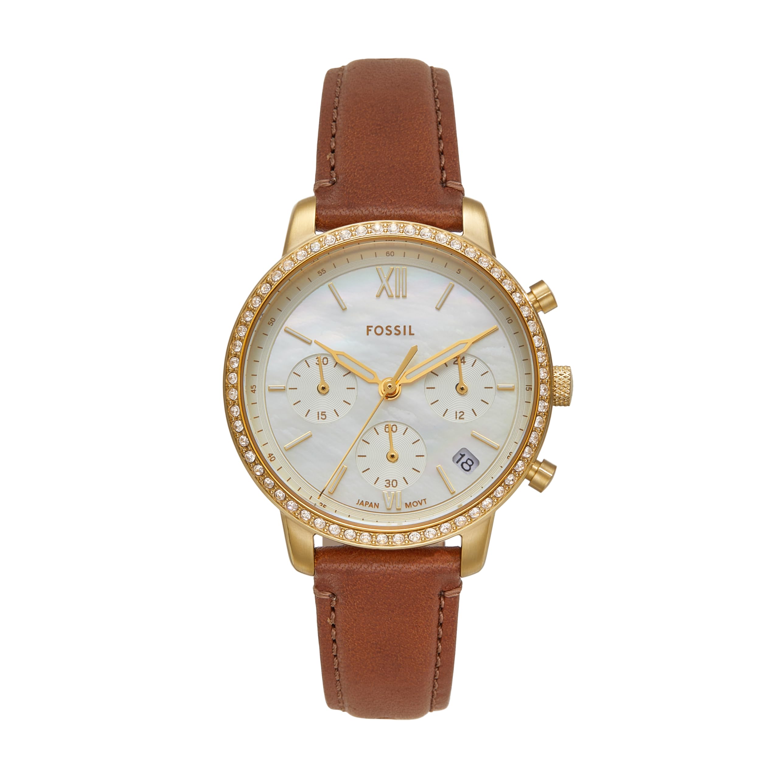 Fossil Women s Neutra Chronograph Gold-Tone Stainless Steel Watch, ES5278