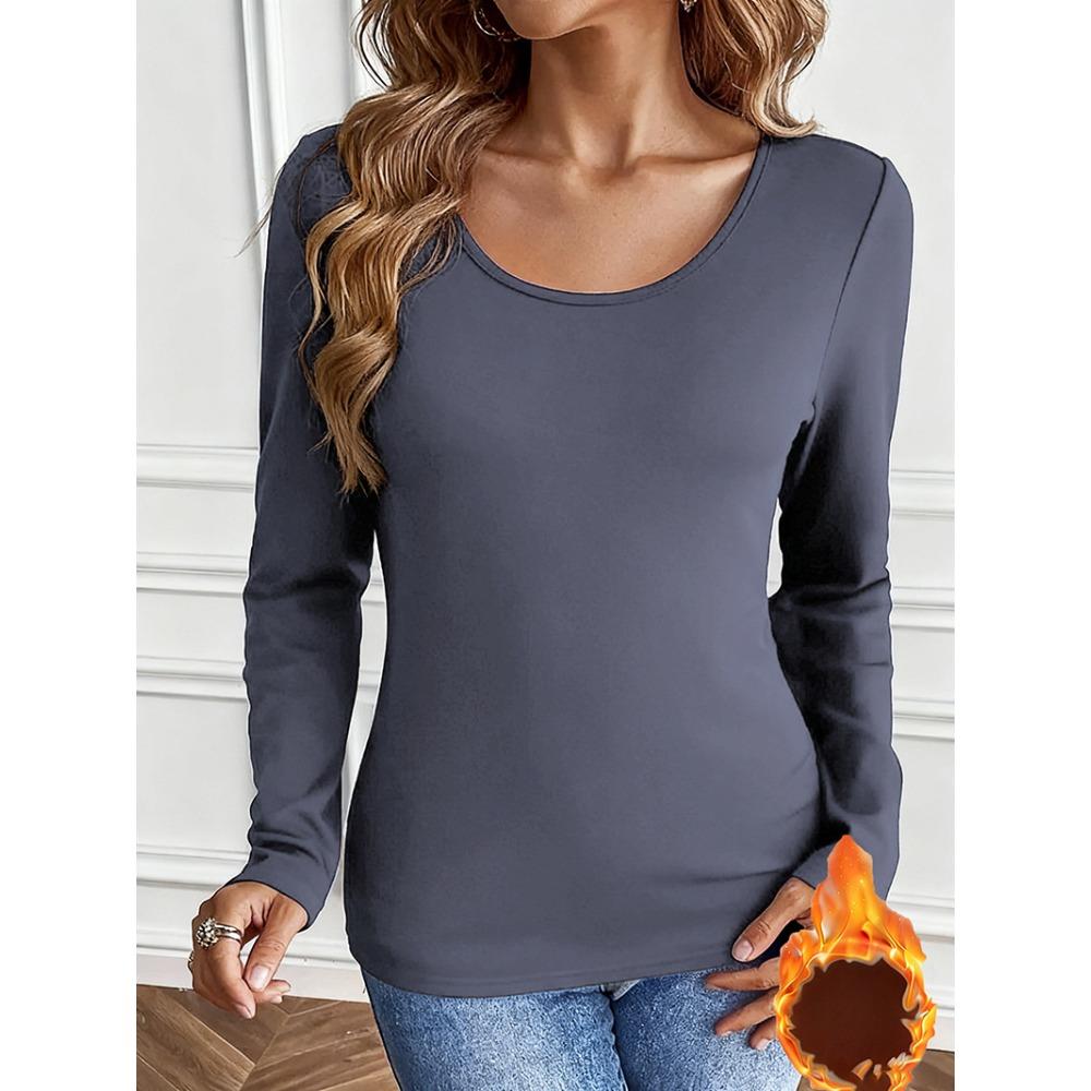 New Slim-fit Long-sleeved T-shirt, Winter and Autumn Thick-fabric Base Layer Top, Sexy Top