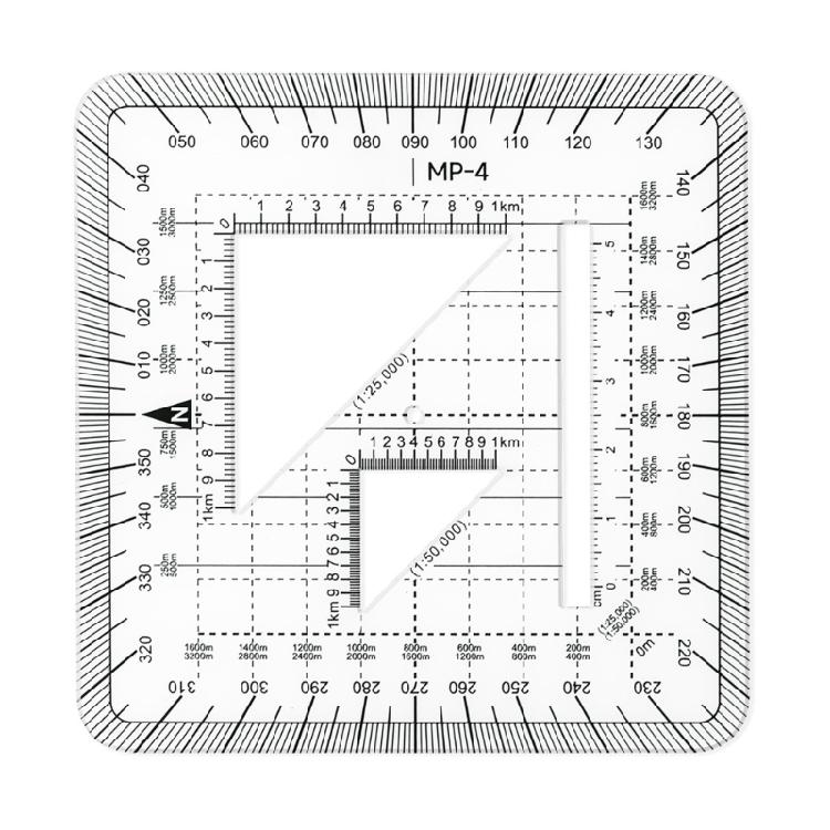 Portable Protractor for Outdoor Coordinate Scale Ruler with Gridded Metric Scales for Mapping and Surveying Exercise 1