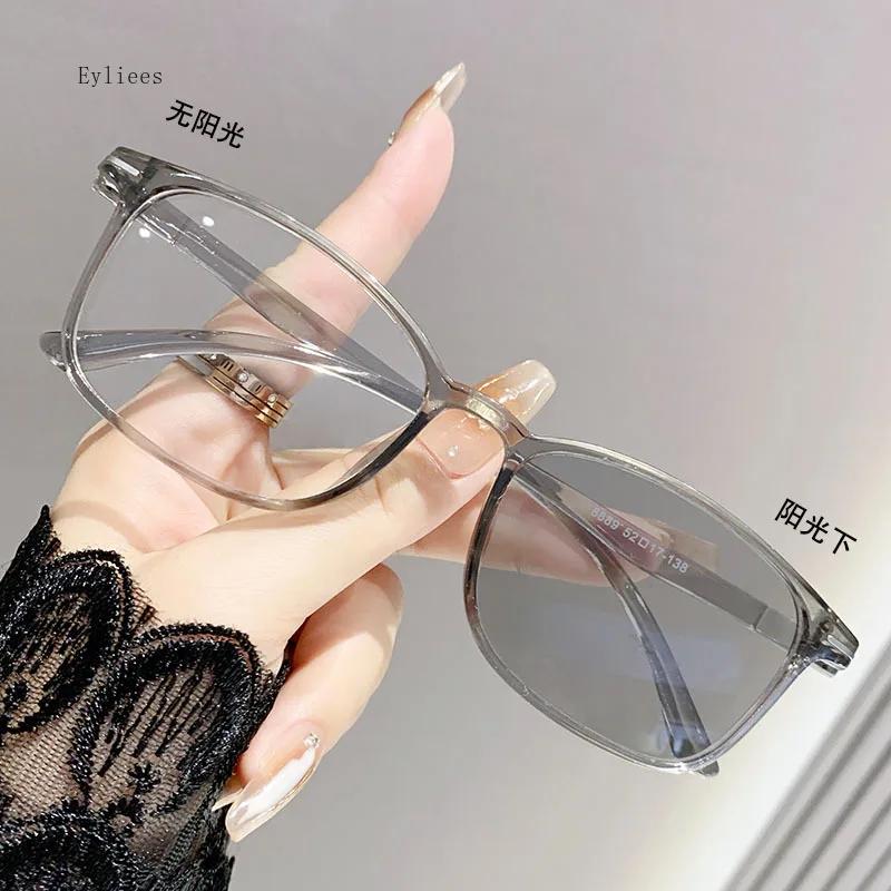 

Fashion Ultralight Photochromic Sunglasses For Men Women Vintage Square Frame Eyewear Female Smart Finished Myopia Glasses 0