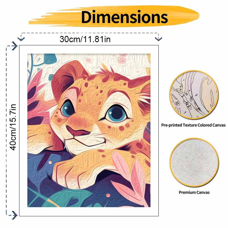 Disney Oil Painting Cheetah Cub Handmade Diy Art Painting Home Decoration
