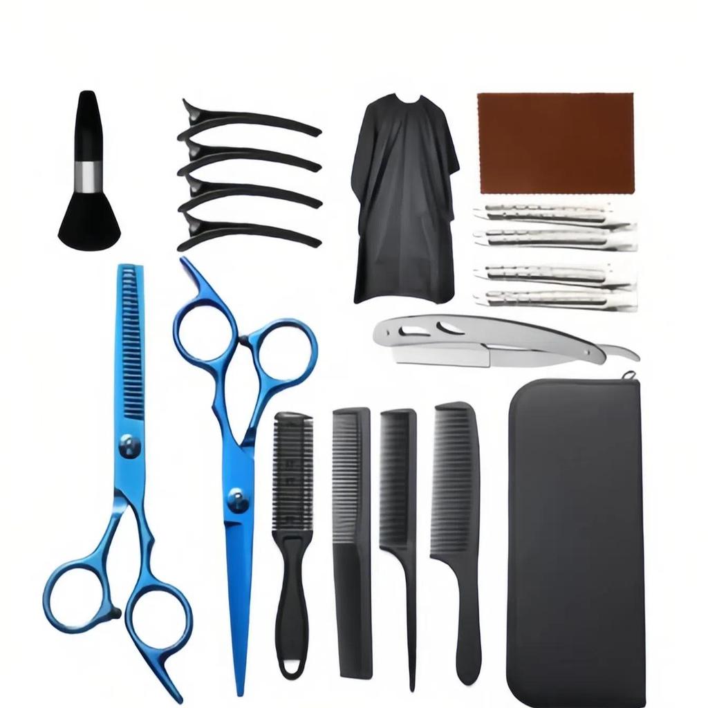 Stainless Steel Barber & Hairdressing Scissors Set: Flat Tooth & Thinning Options