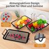 Fruit Basket Vegetable Basket Metal Storage Basket with Hook and Wooden Handle Stackable and Removable Kitchen Storage Rack