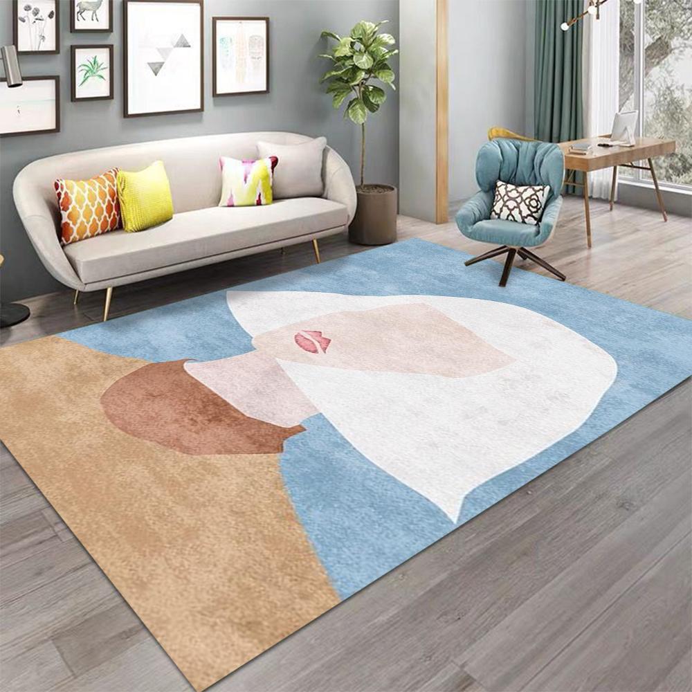Nordic Art Carpet Marmorino Color Scheme Abstract Lines Rug Living Room Sofa Rug Coffee Table Rug Bedroom Bedside Floor Mat