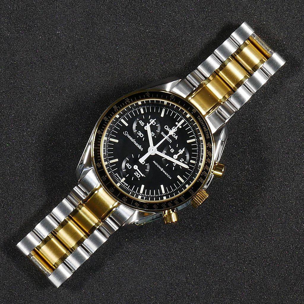 Used [Genuine Move Transplant] Swatch x OMEGA Omega x Swatch Moon Yellow Gold Combination Metal Custom (MOD)