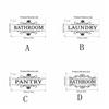 Art Wall Sticker Self-Adhesive Toilet Door Stickers Removable PVC WC Doorway Sign Funny Black Bathroom Wall Sticker Bathroom