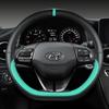 Funda para volante de coche Ioniq 5 2016 2017 2018, forma de D, de cuero sintético PU, accesorios para el interior del automóvil.