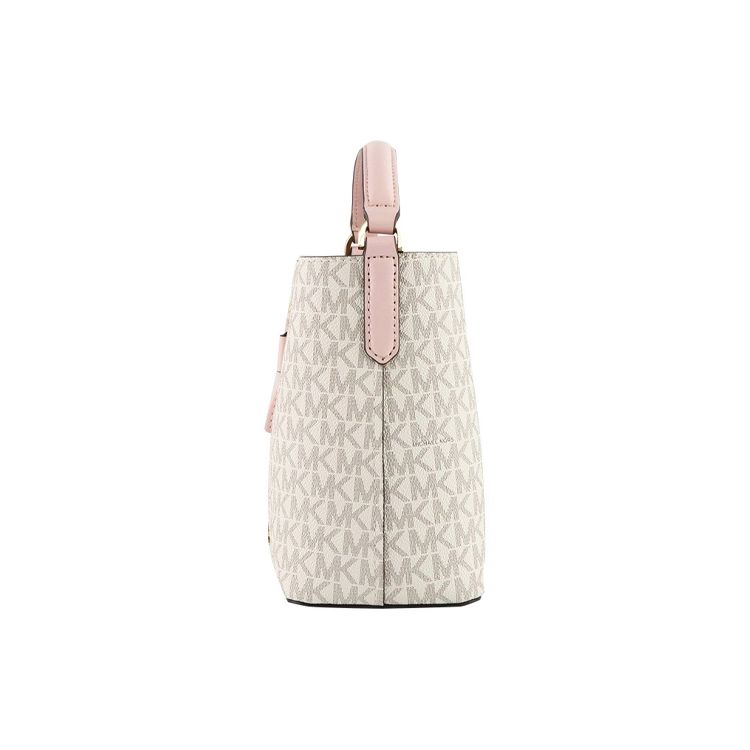 Michael Kors MK Suri Monogram Drawstring Leather Bucket Bag Women Bags Vanilla Pink 35TOGU2COB-640