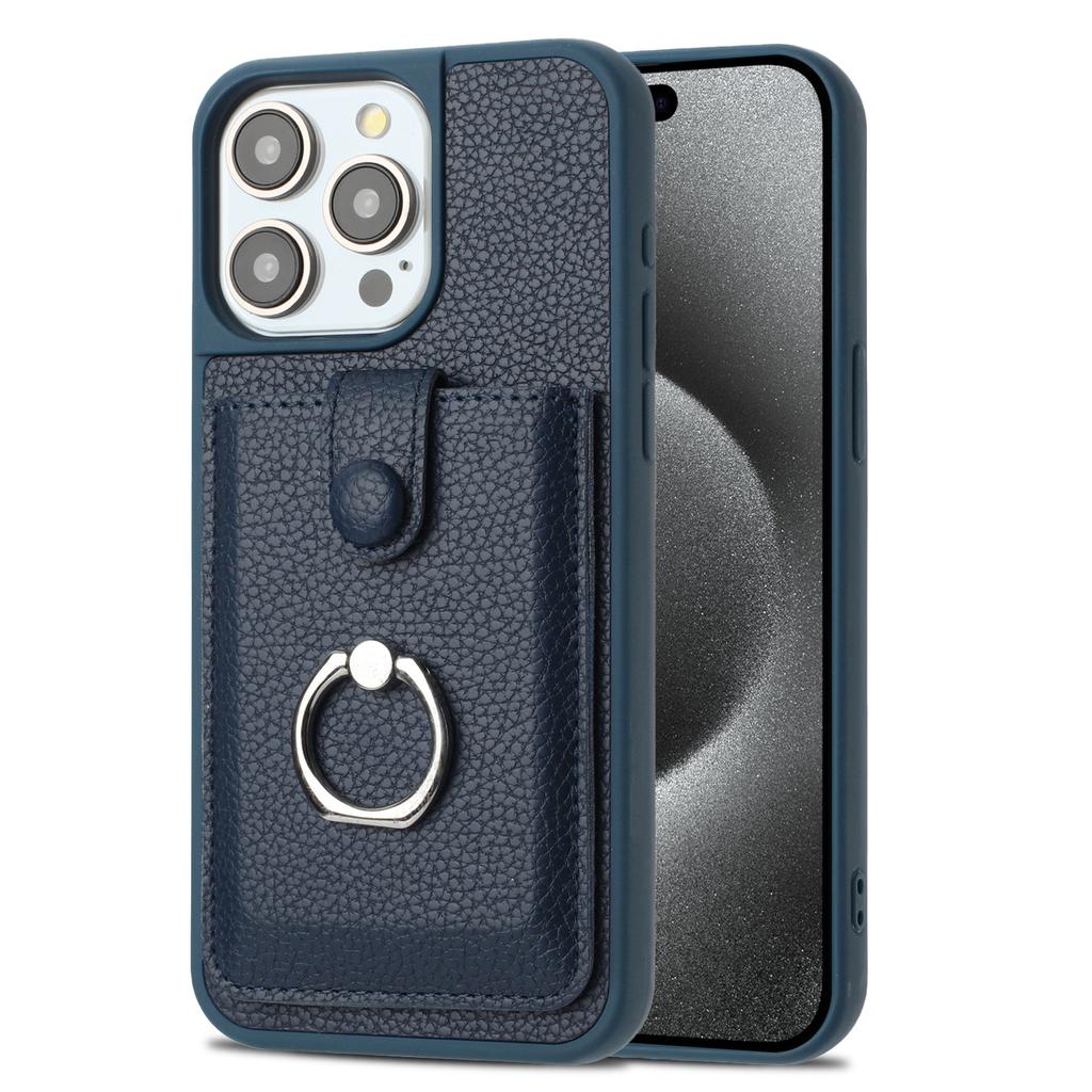 Ring Bracket Wallet Case for iPhone 16 17 Pro Max Air 16E 15 14 Plus 13 12 11 Pro Max Leather Card Solts lHolder Phone Cover