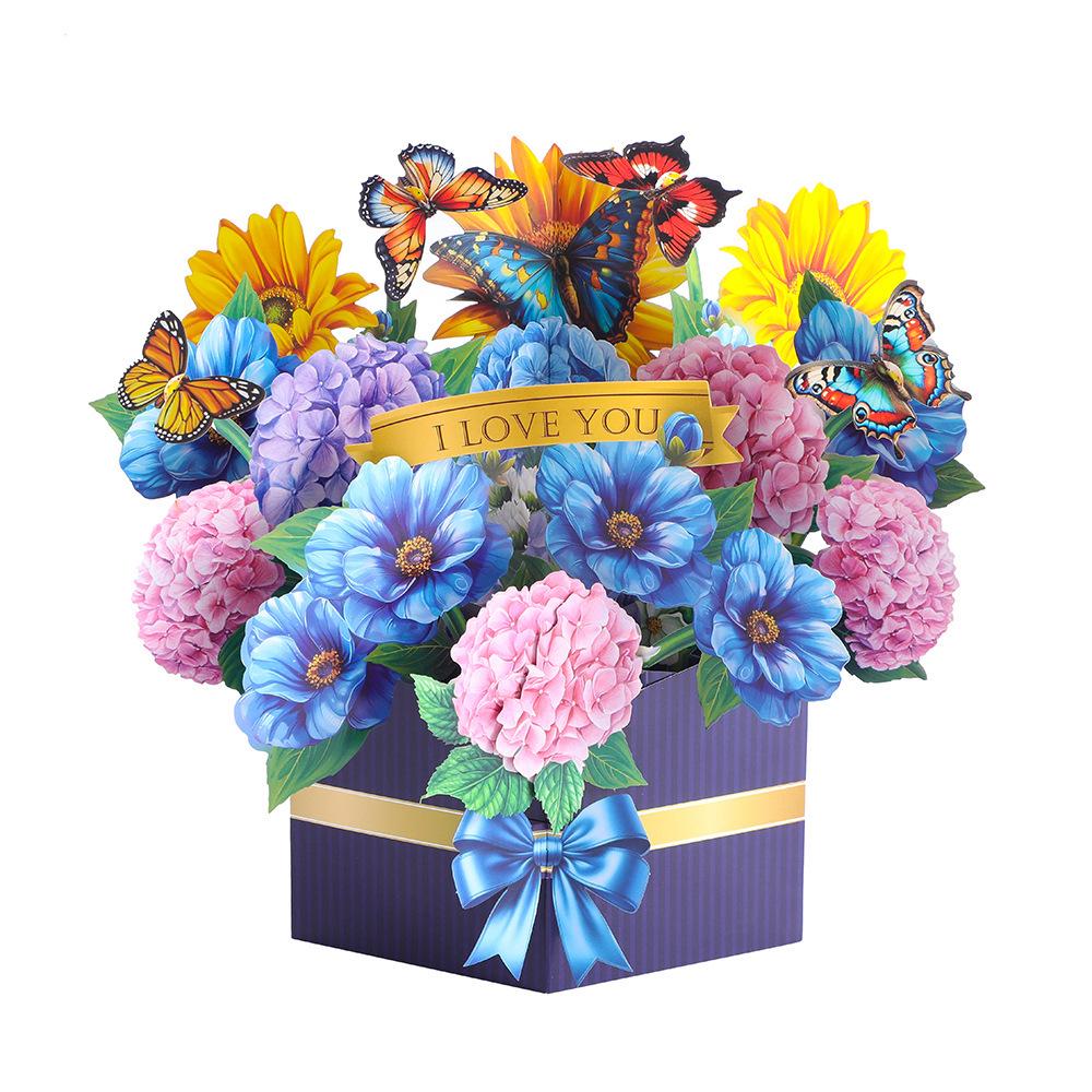 Biglietto d'auguri 3D Pop-up per la Festa della Mamma con Fiori e Busta