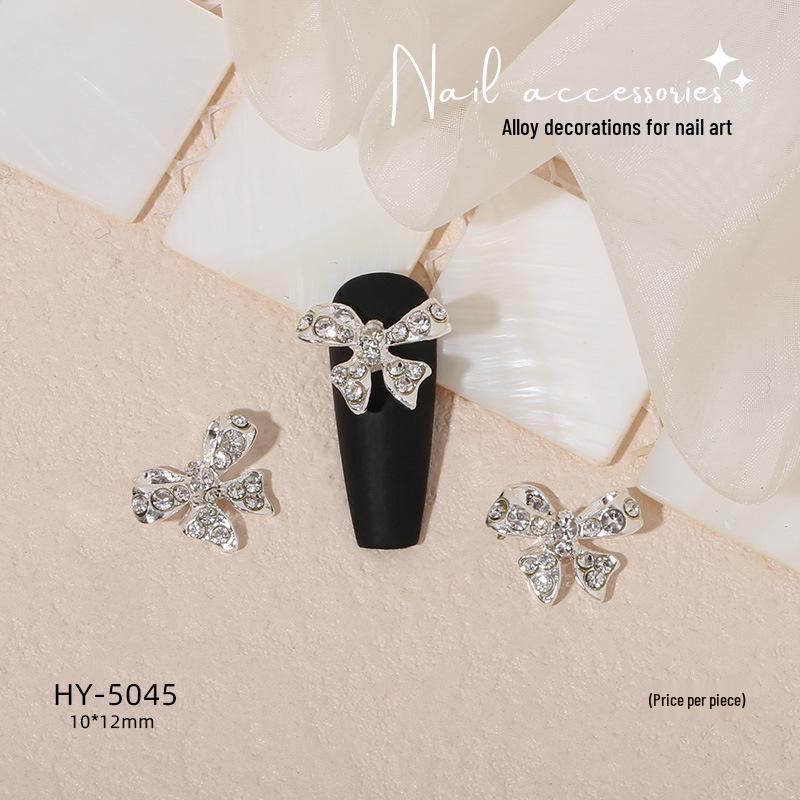 Nail Art Decorations: Bow, Heart, Moon, Flower, Butterfly, Rhinestones