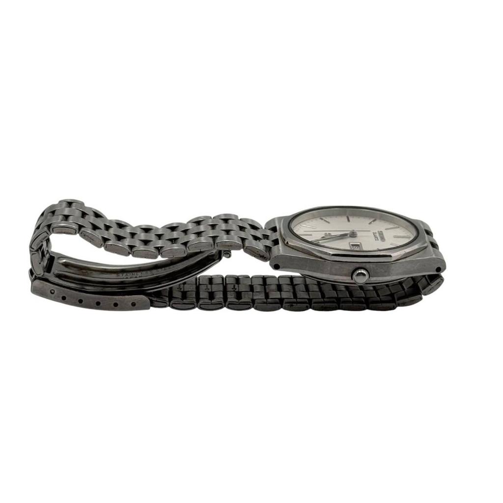 Battery SEIKO SQ Antique Vintage Octagon Watch with Strap Working/ New 5H23-8B00 Day-Date [ab6]