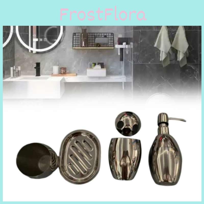 Stainless Steel Soap Dispenser Bathroom Set With Manual Pump For Home Use