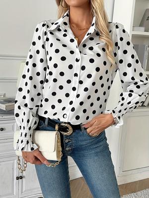 Elegant 2025 Polka Dot Women's Shirt
