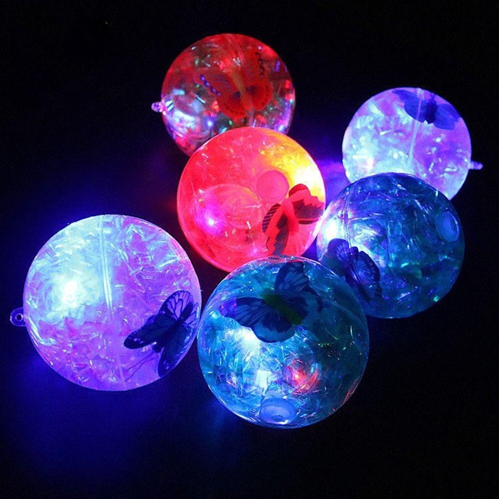 Multistyles Flash Jumping Ball Interactive Glowing Bouncy Ball Cute LED Glitter Elastic Ball
