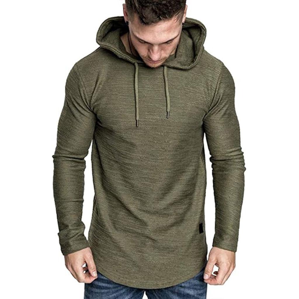King Billion Spring Collection Men's Stylish Long Sleeve Hoodie - Curved Hem, Branded Tag & Drawstring Hood - Casual Streetwear Essential