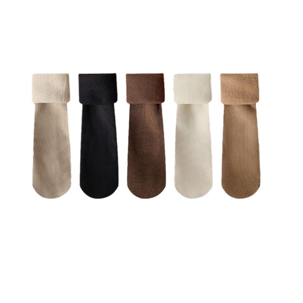 1/3pair of Thick Socks for Women Autumn and Winter with Fleece Thickened Warm Snow Socks Home Sleeping Floor Socks Comfortable Mid-tube Socks