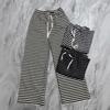 Thousand Birds Striped Wide Leg Pants Chenier Soft Waxy Lazy Wind Slack Casual Pants Women's High Waist Skinny Straight Pants