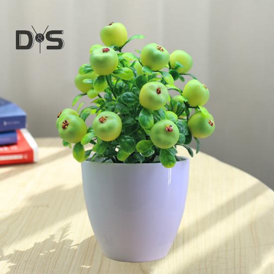 Künstliche Topfpflanzen, realistischer gefälschter Mini-Obstbaum, Tischdekoration für Zuhause und Büro, Grünpflanzen aus Kunststoff im Topf, Bonsai, Dekoration für drinnen und draußen