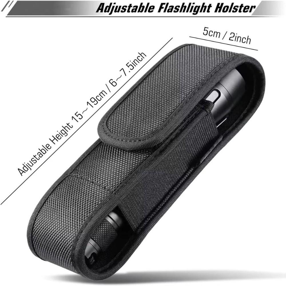 Adjustable LED Torch Pouch Hook and Loop Closure Nylon Torch Cover Flashlight Pouch Outdoor Use
