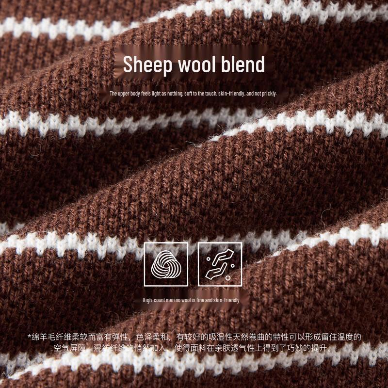 Snow Ascend Men's Merino Wool Blend Striped Short Sleeve T-Shirt