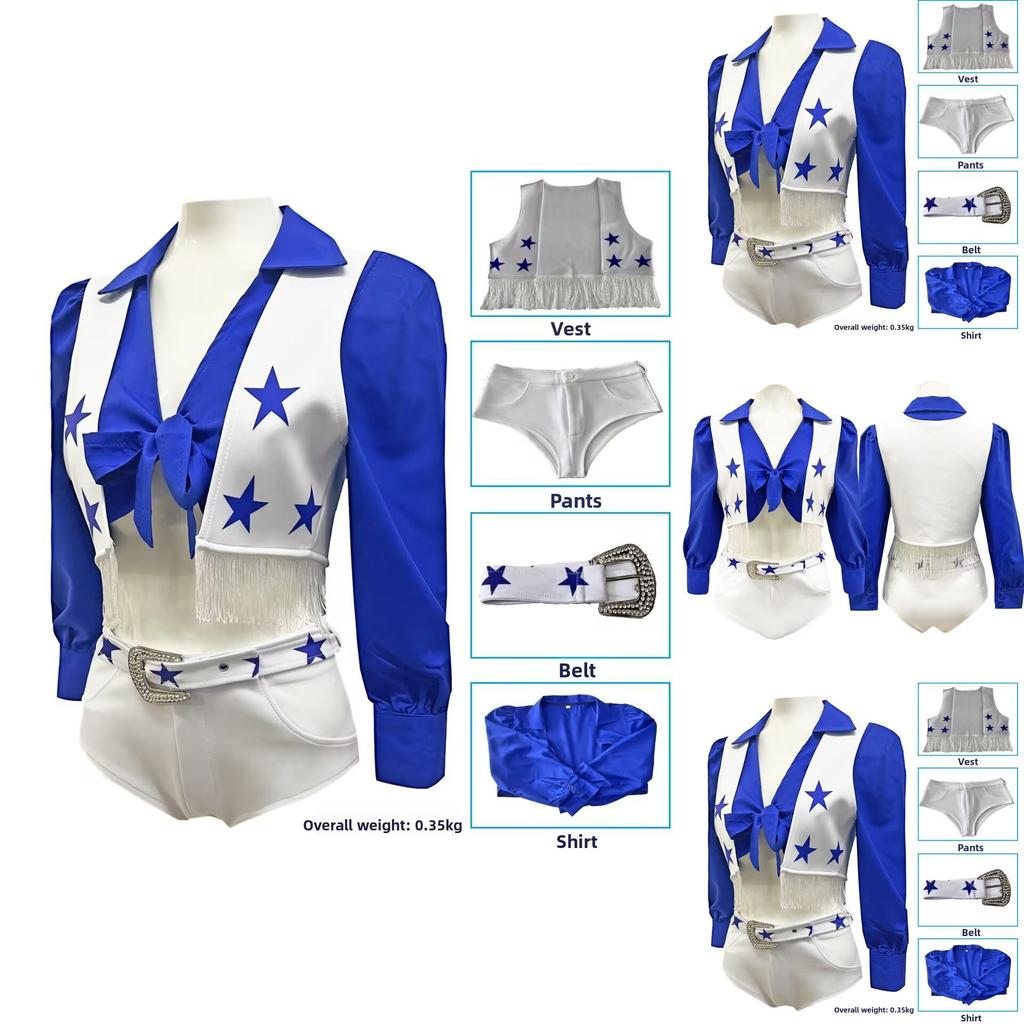 Football Match Cheerleader Girl Performance Costume Set For Performance And Event Use