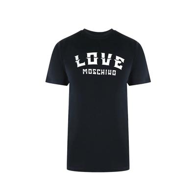 Tricou Negru Love Moschino cu Logo Indrăzneț