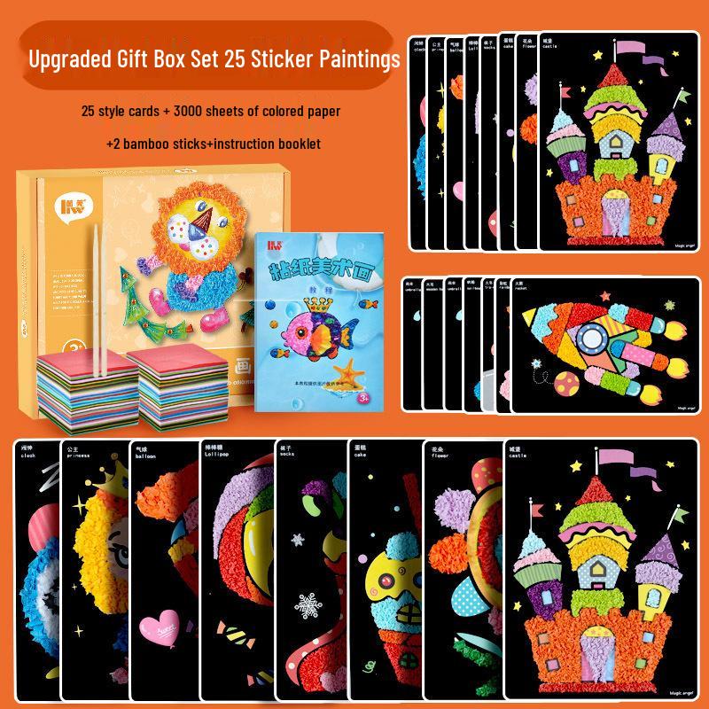 Children's Crumple Paper Art Kit for Creative Painting and Crafts in Kindergarten and Elementary Classes