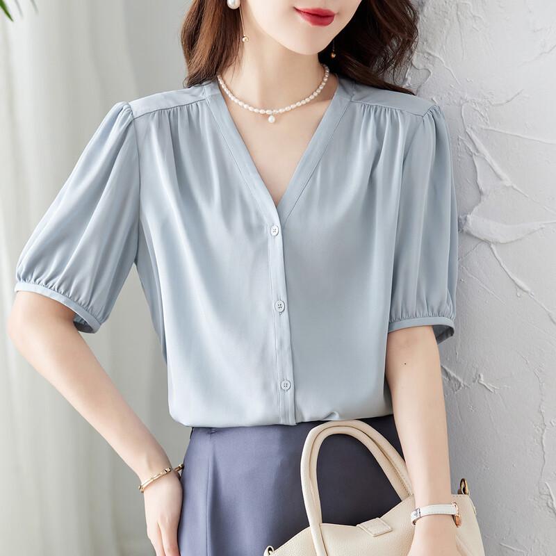 90% Mulberry Silk Women's V-Neck T-Shirt