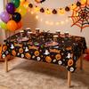 1/3pcs Halloween Tablecloth, Disposable Plastic Tablecloth with Pumpkin, Spider Web, and Cute Design, for Halloween Decorations,