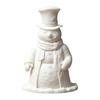 White Unpainted Craft Ornament 3D Printed Gentleman Snowman Figurine, Decorative Desktop Ornament, DIY Paintable Customizable Holiday Statue