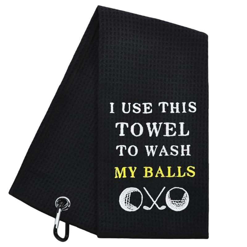 Microfiber Waffles Pattern Golf Towels Convenient Golf Cleaning Towel Sports Fishing Golf Bag Towel Golf Accessories