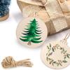 Blank Round Wooden Slices for Kids' DIY Painting Christmas Ornaments, Hanging Tags, and Sign Labels.