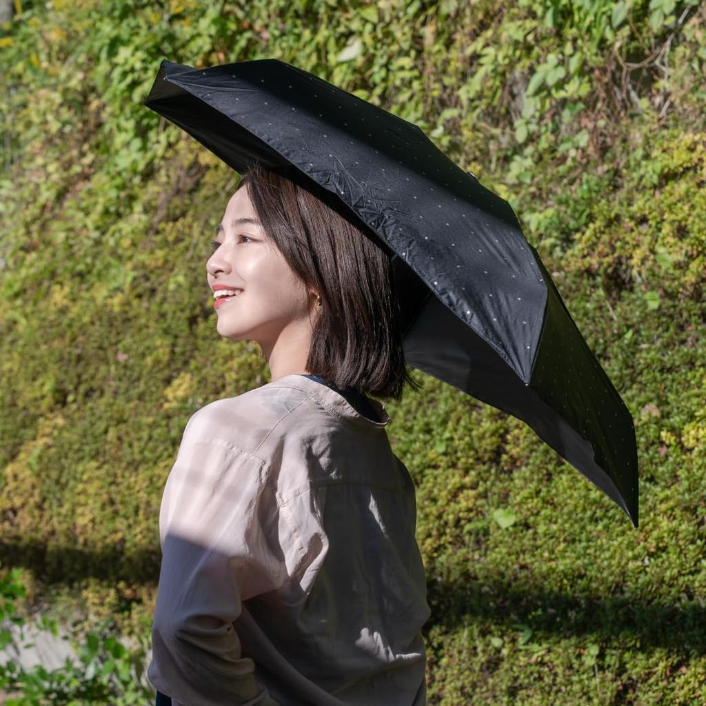 All Weather Design Lightweight Sun and Heat Blocking Sun and Folding UV ALL WEATHER Design Silver Pin Star BK 54850 HUS. Parasol, Rain, Umbrella,