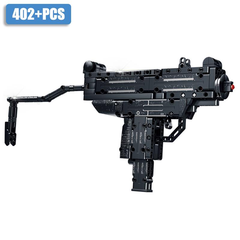 Military MOC M2 Machine Gun Sniper Rifle K98 MP5 AK47 M4A1 Gatling Gun Building Blocks DIY UZI Weapon Bricks Toys For Kids Gifts